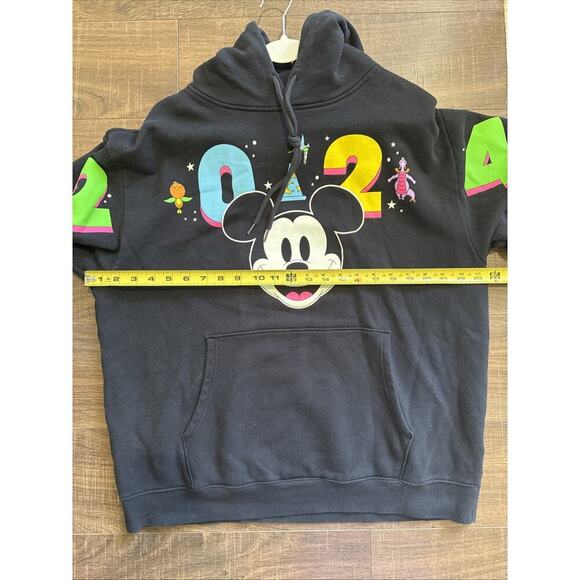 Disney World 2024 Mickey Mouse Hoodie Character Icons Figment 4 Parks Neon Large - Picture 3 of 5